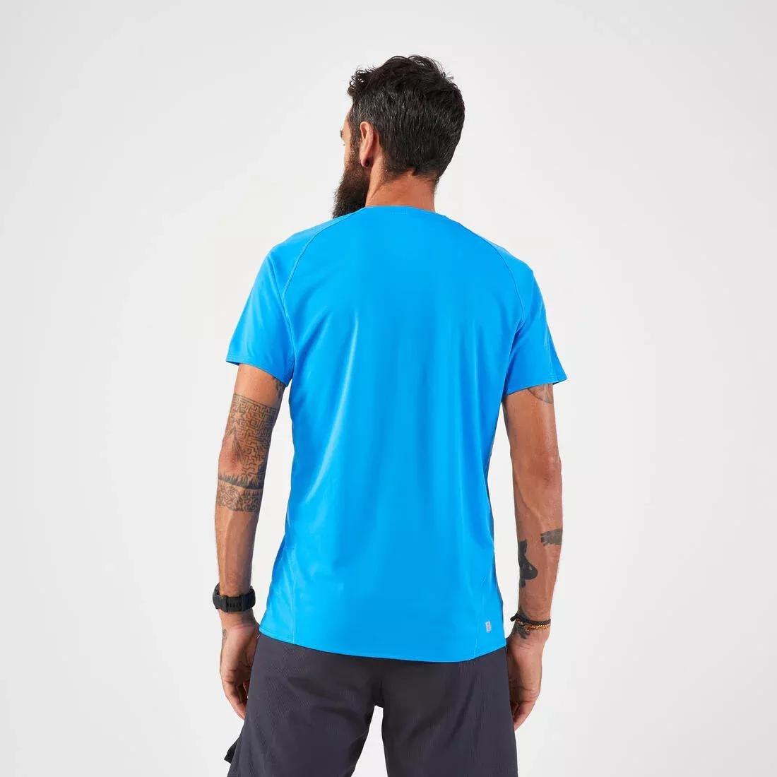 Men Trail Running Short-Sleeved T-Shirt, Blue, 5401_000, large image number 3