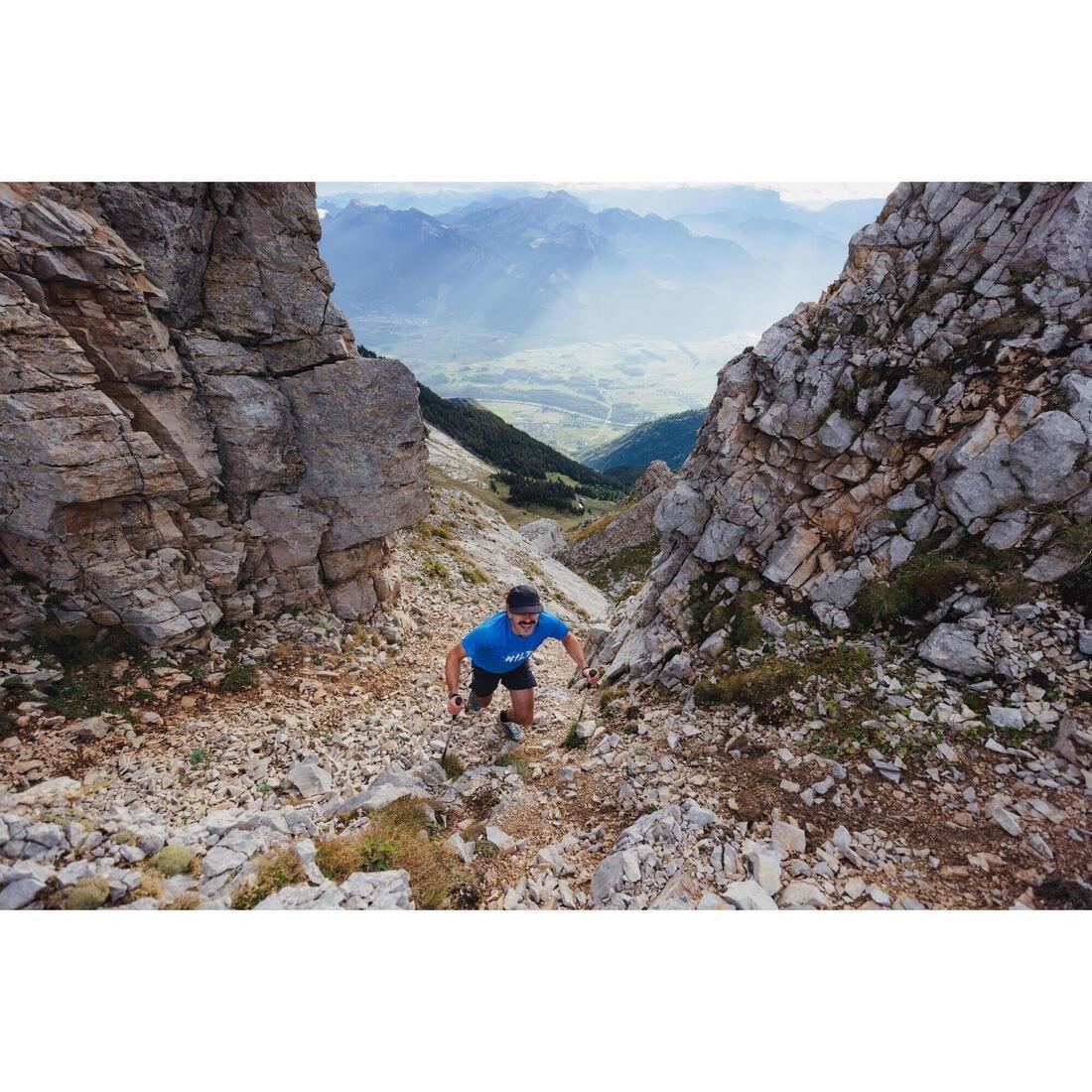 Men Trail Running Short-Sleeved T-Shirt, Blue, 5401_000, large image number 6