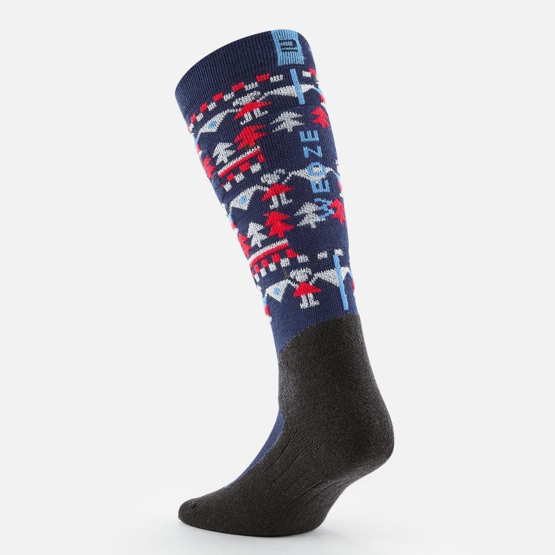 CHILDREN'S PATTERNED SOCKS, PINK GALAXY BLUE, 5401_000, large image number 3