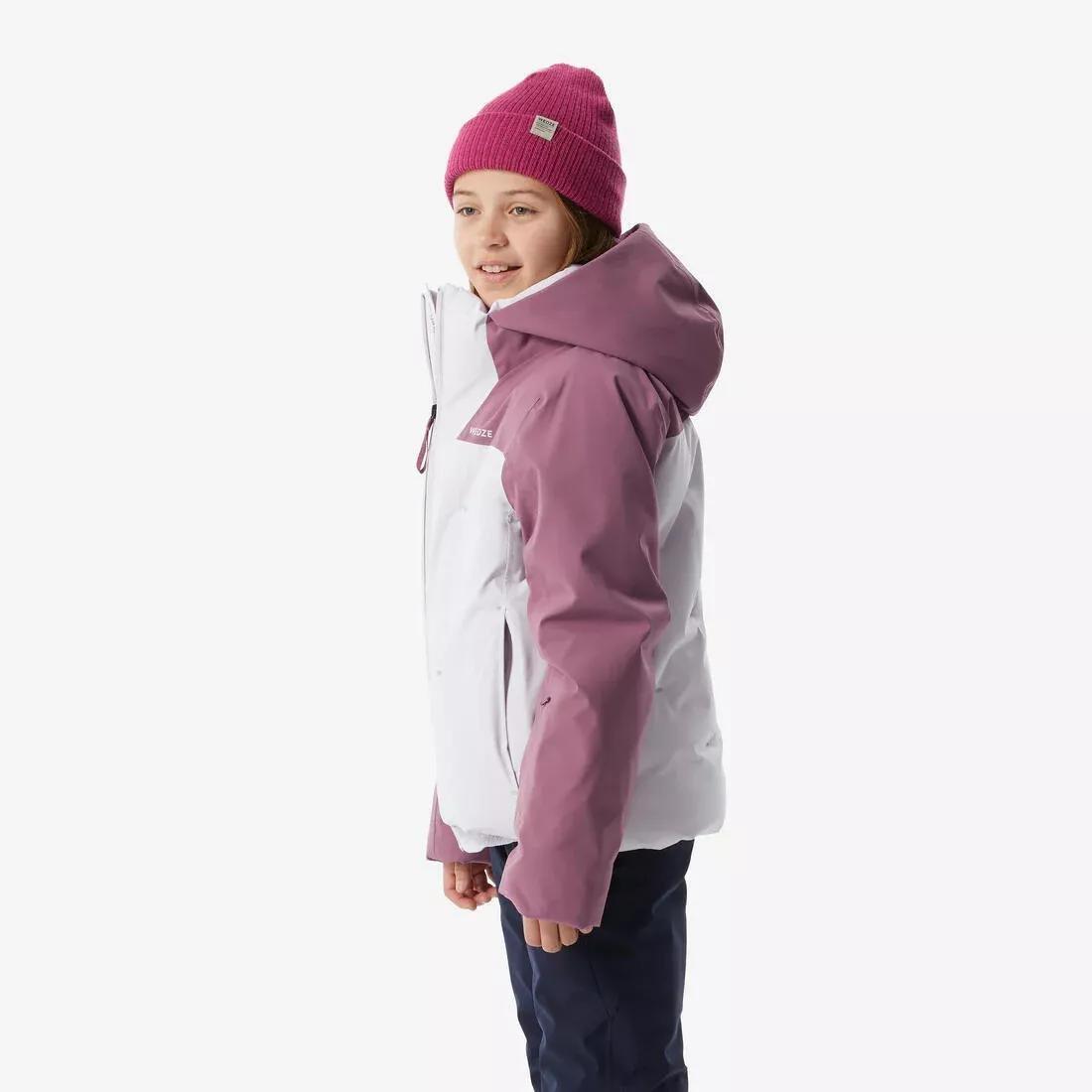 Kids Girls warm and waterproof padded ski jacket - 6-14 years - 500 WARM, Pink, No Color, medium