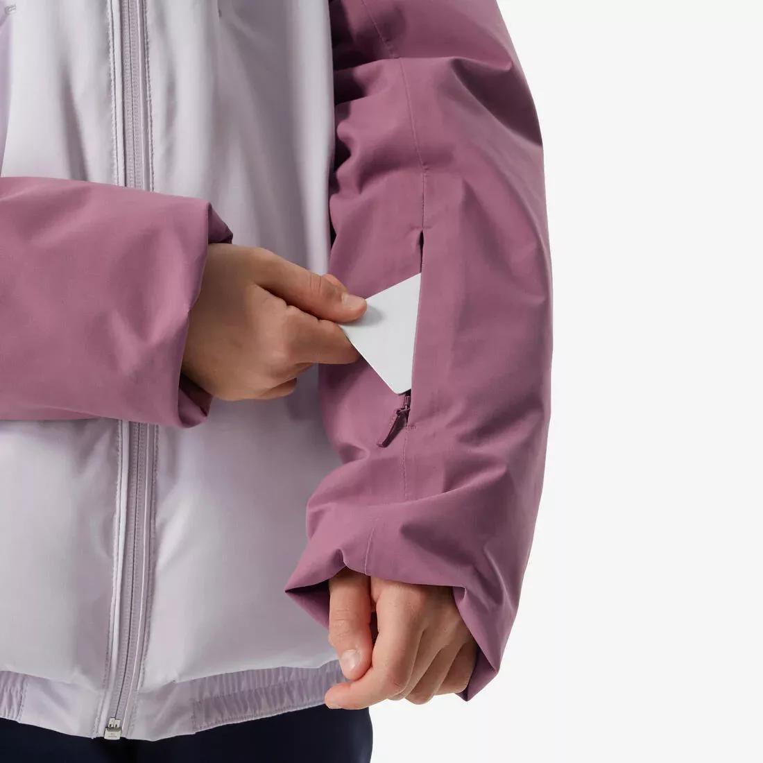 Kids Girls warm and waterproof padded ski jacket - 6-14 years - 500 WARM, Pink, No Color, medium