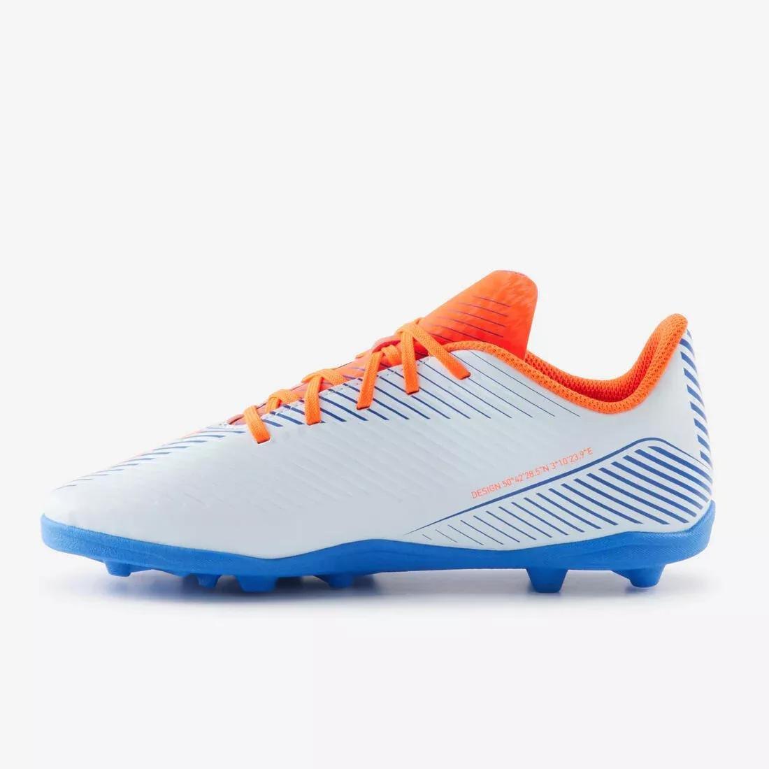 FOGGY BLUE Kids' Lace-Up Football Boots 160 AG/FG, , medium