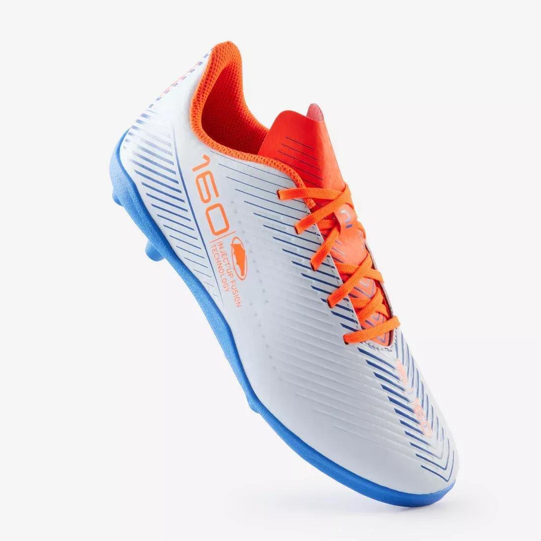 FOGGY BLUE Kids' Lace-Up Football Boots 160 AG/FG, , large image number 5