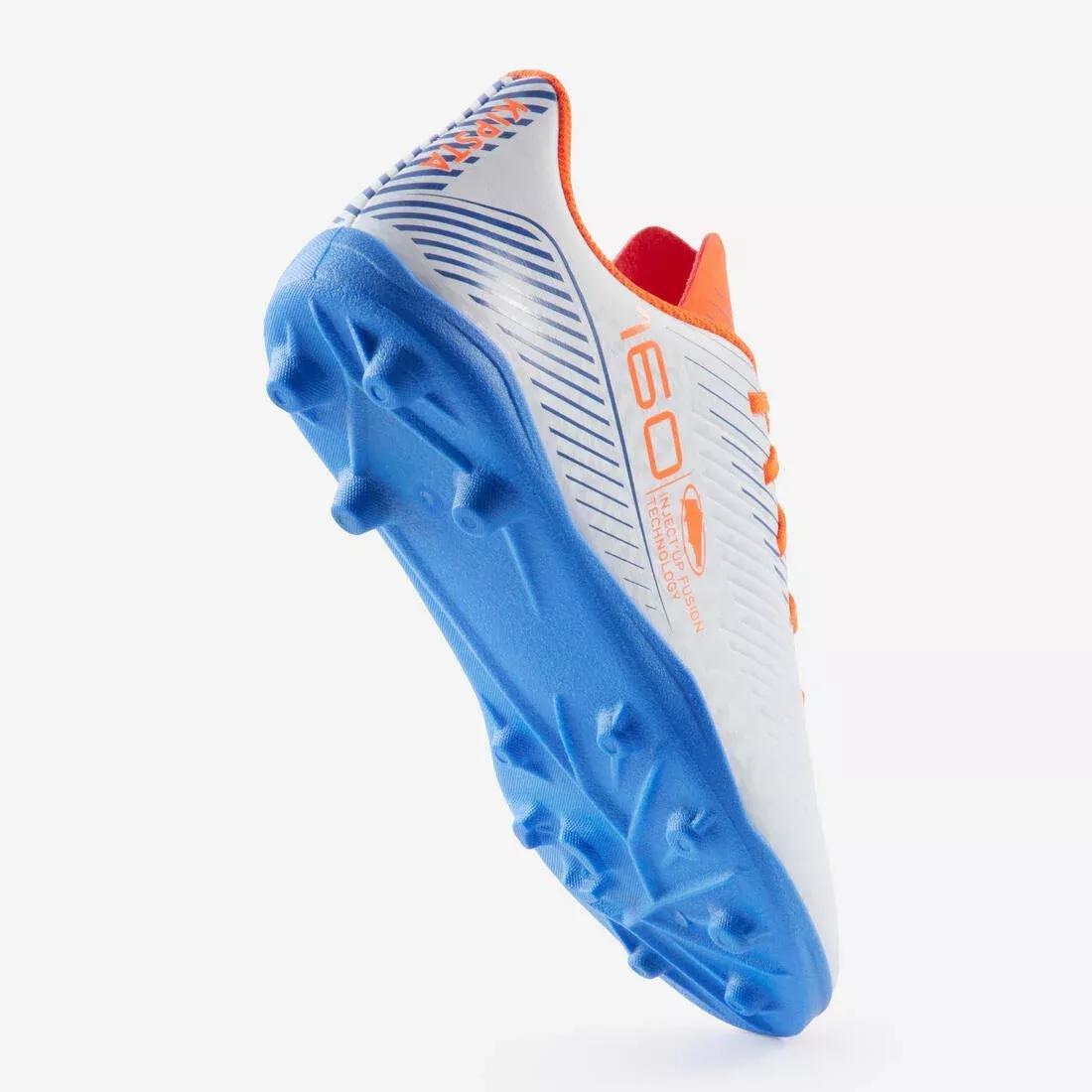 FOGGY BLUE Kids' Lace-Up Football Boots 160 AG/FG, , large image number 6