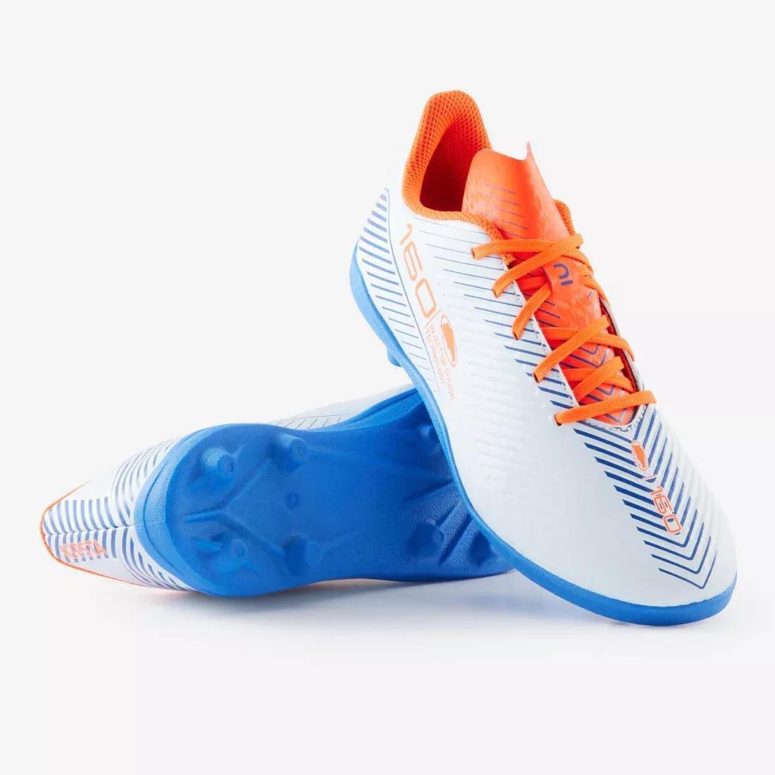 FOGGY BLUE Kids' Lace-Up Football Boots 160 AG/FG, , large image number 9