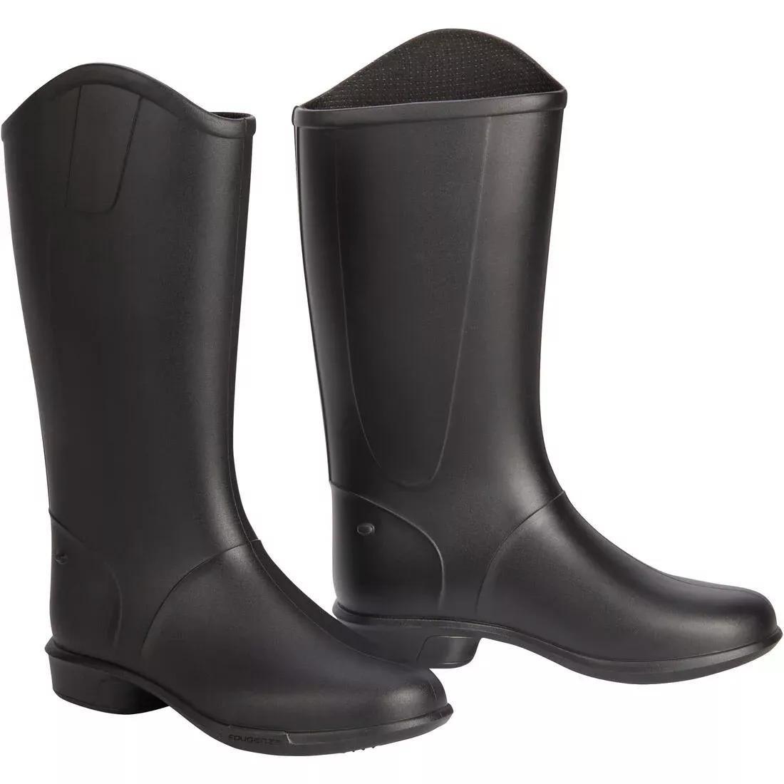 Kids Unisex Horse Riding Boots - 100, Black, No Color, medium