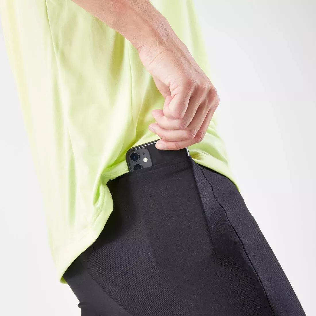 Men Running 3/4 Tights - Kiprun Run 100, Black, No Color, medium