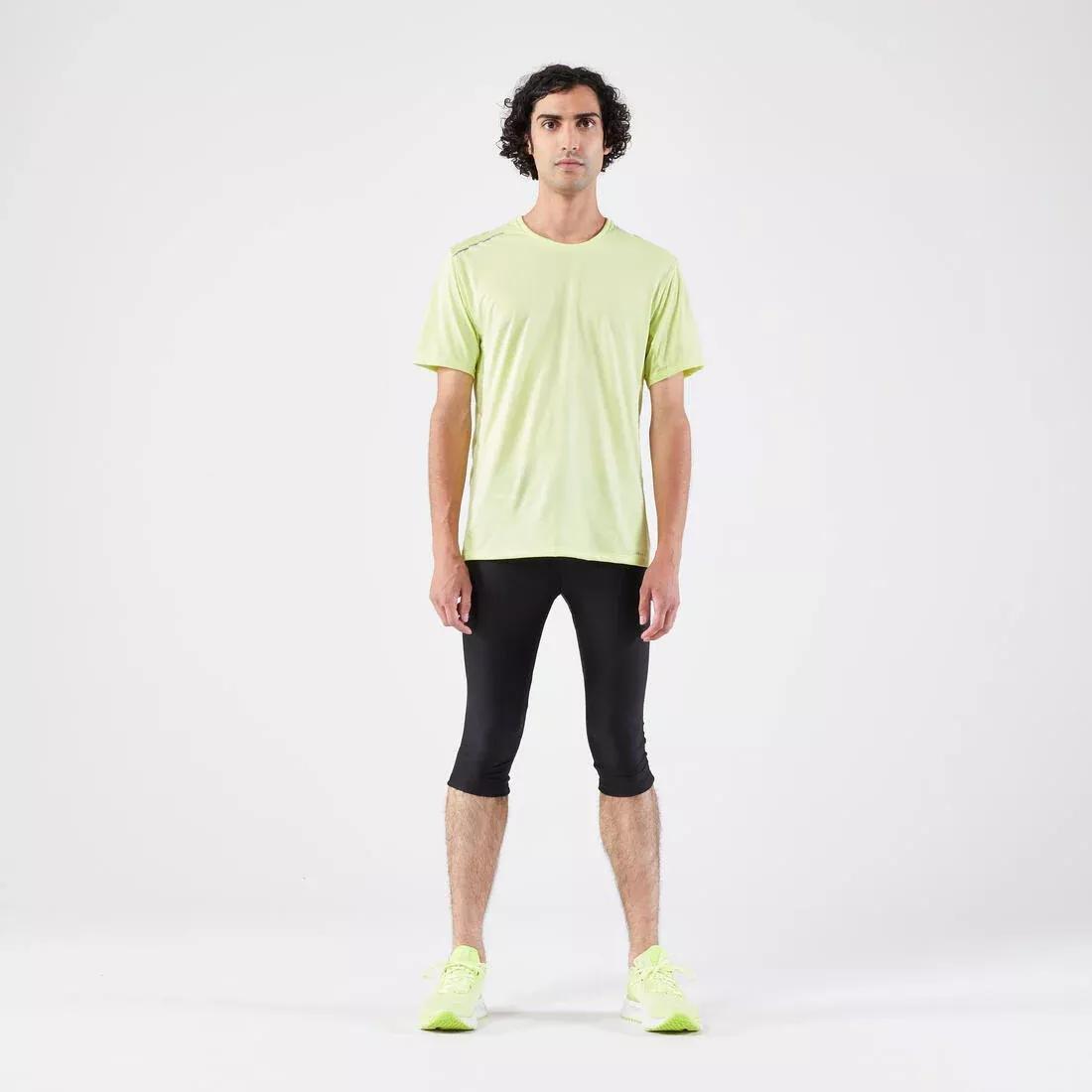 Men Running 3/4 Tights - Kiprun Run 100, Black, No Color, large image number 8