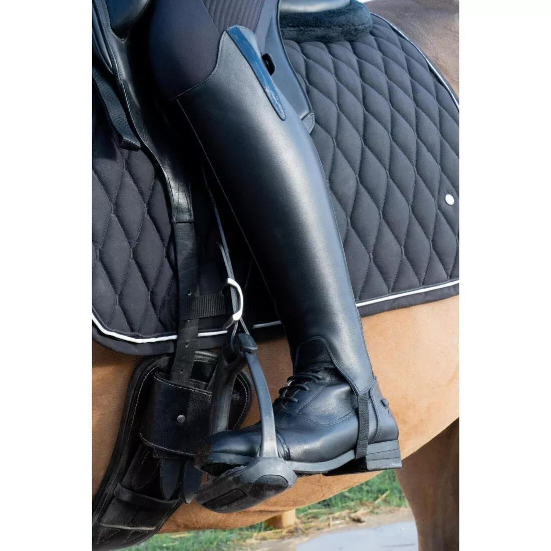 Adult Horse Riding Leather Lace-Up Jodhpur Boots - 900, Black, No Color, large image number 7