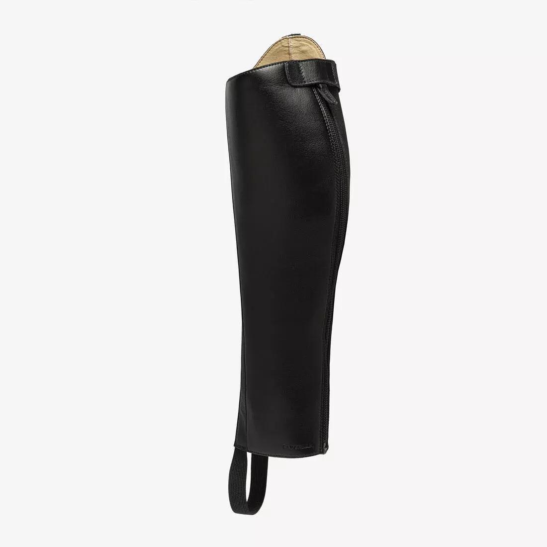 Adult Horse Riding Half Chaps - 900, Black, No Color, medium