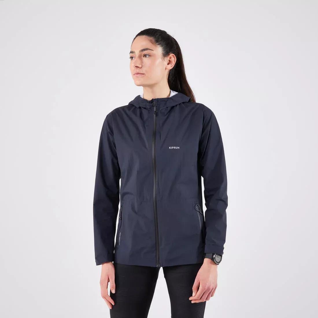 Women Waterproof Running Jacket - Kiprun Run 900 Rain, Grey, 5401_000, medium