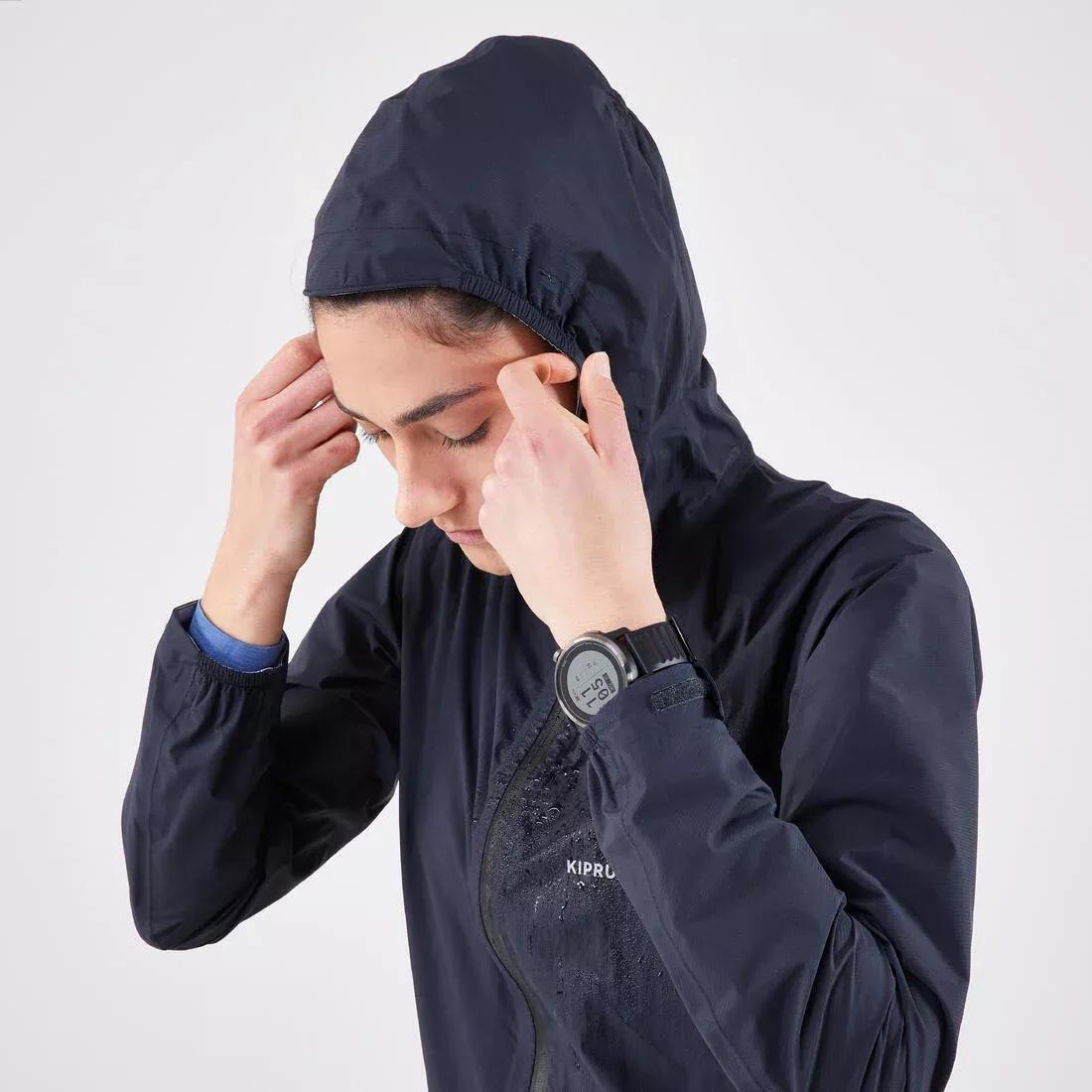 Women Waterproof Running Jacket - Kiprun Run 900 Rain, Grey, 5401_000, large image number 6