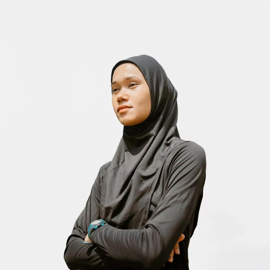 TAUPE PINK Women's KIPRUN V2 Running Hijab, No Color, large image number 0