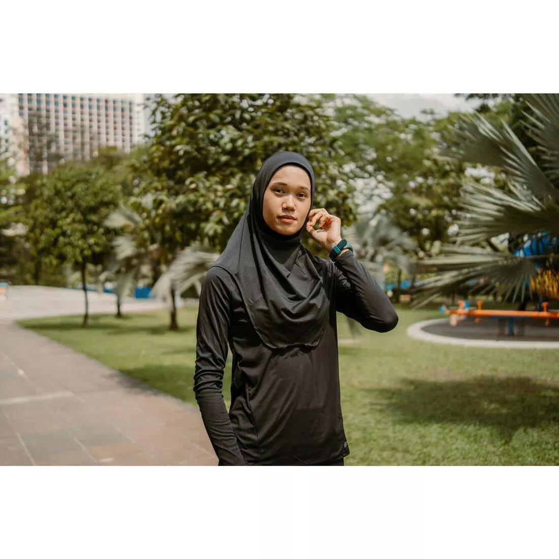 TAUPE PINK Women's KIPRUN V2 Running Hijab, No Color, large image number 6