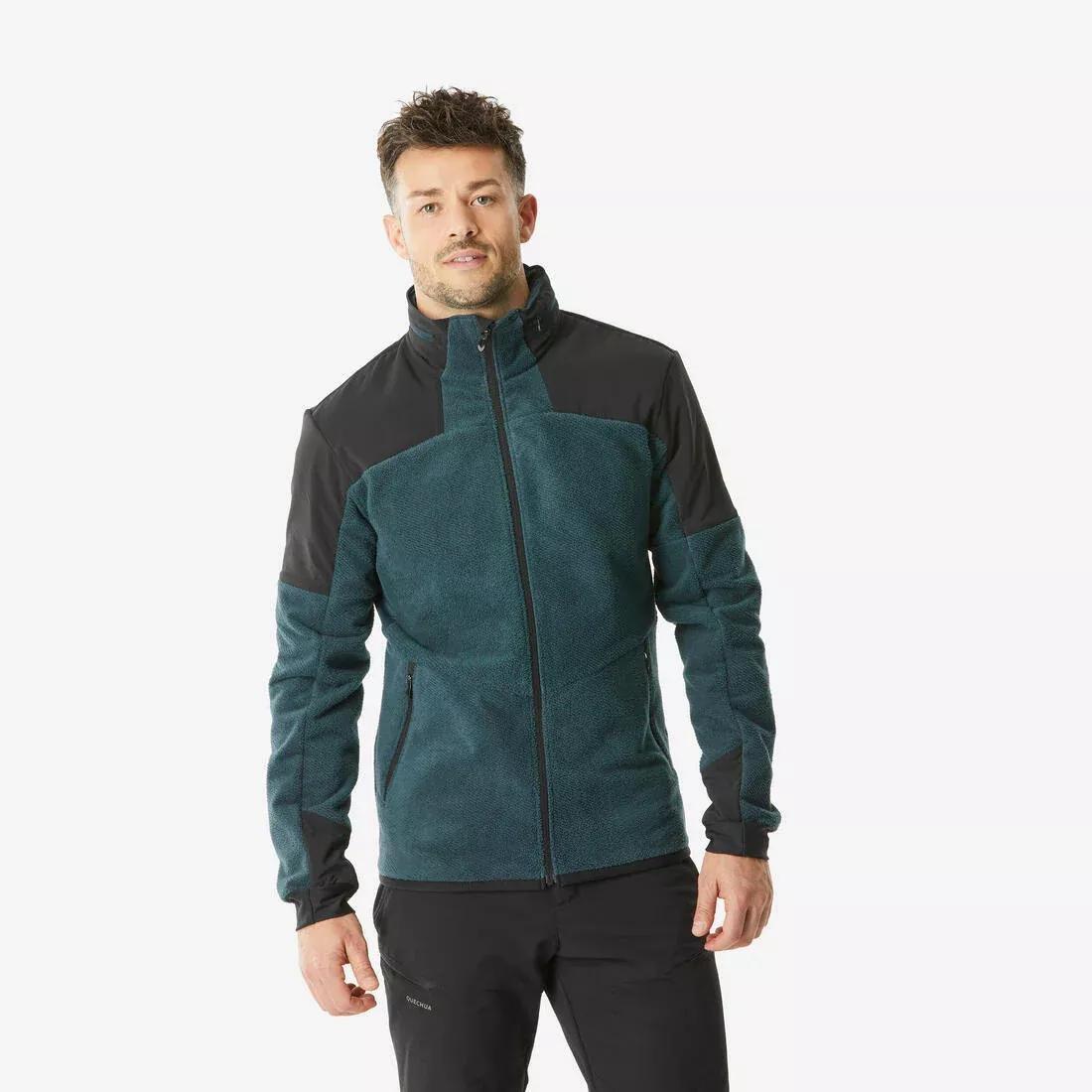 Men Warm Hiking Fleece Jacket - MH500 Mountain, Green, No Color, large image number 1