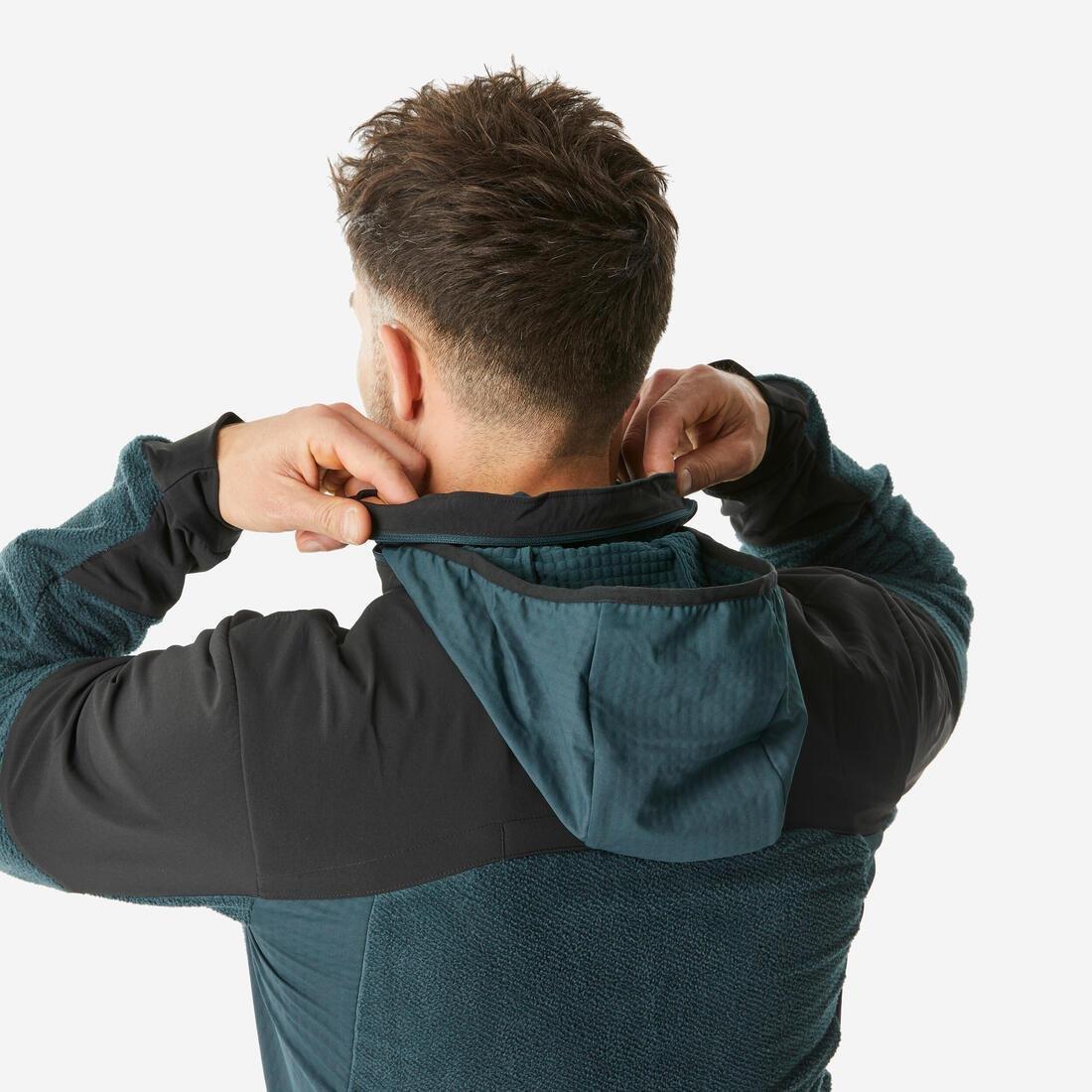 Men Warm Hiking Fleece Jacket - MH500 Mountain, Green, No Color, large image number 6