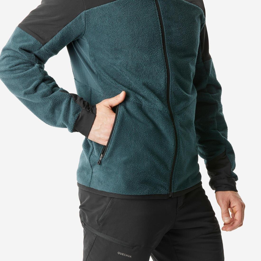 Men Warm Hiking Fleece Jacket - MH500 Mountain, Green, No Color, large image number 7