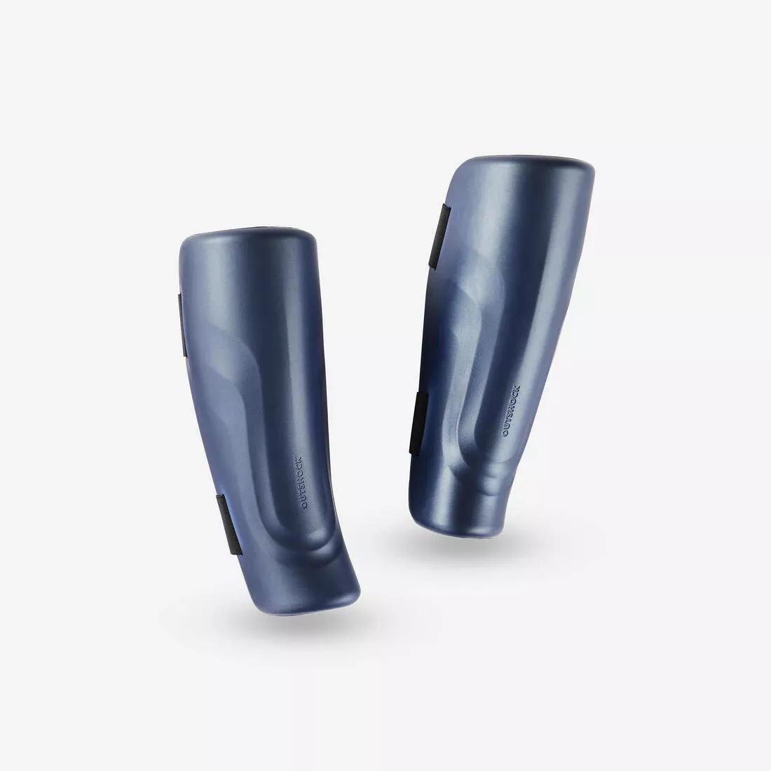 Adult Full Contact and Savate Boxing Shin Pad, Blue, No Color, large image number 0