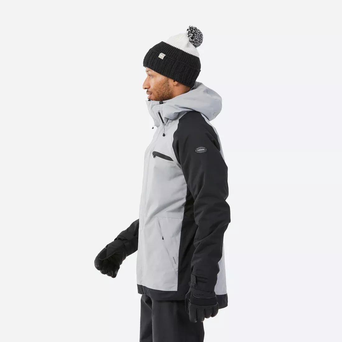 STEEL GREY Men's warm and breathable snowboard jacket, SNB 100, No Color, large image number 4