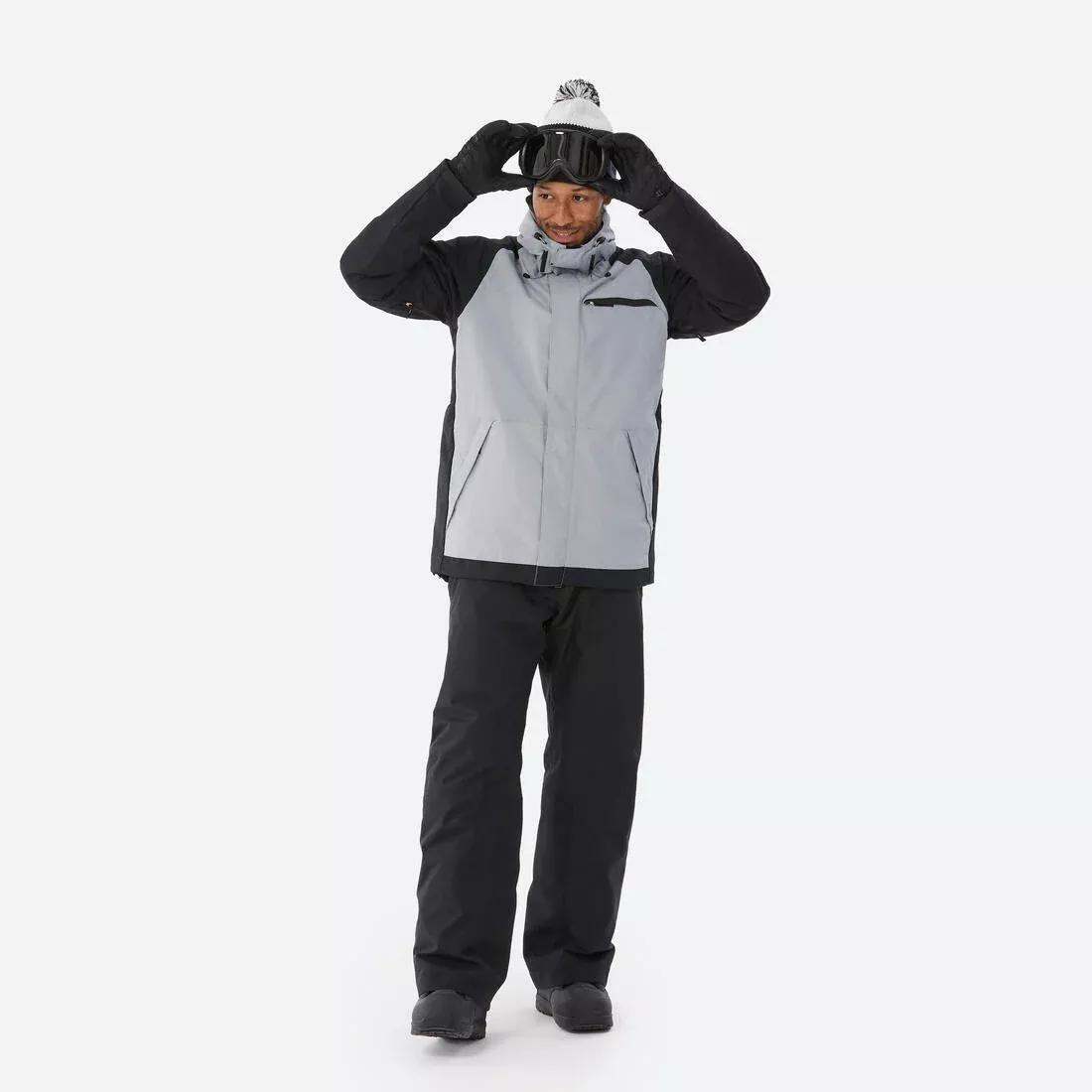 STEEL GREY Men's warm and breathable snowboard jacket, SNB 100, No Color, large image number 5