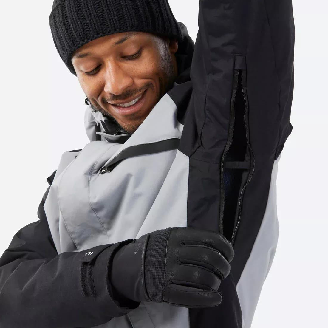 STEEL GREY Men's warm and breathable snowboard jacket, SNB 100, , large image number 6