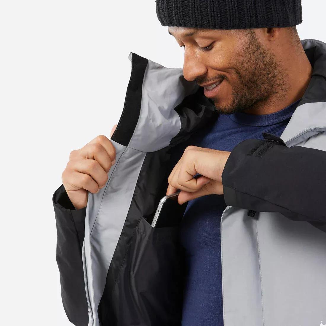 STEEL GREY Men's warm and breathable snowboard jacket, SNB 100, , large image number 9