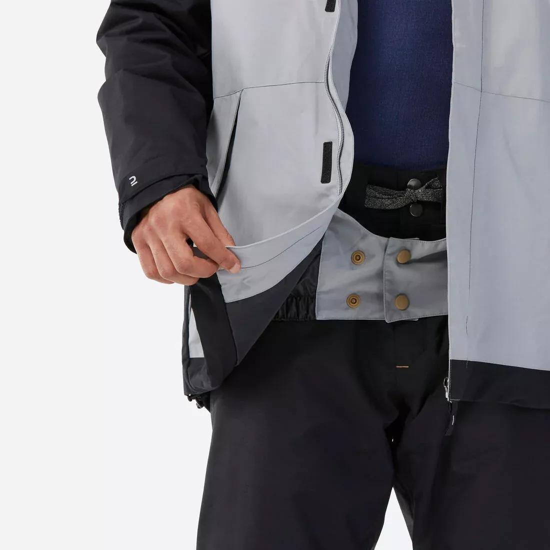 STEEL GREY Men's warm and breathable snowboard jacket, SNB 100, No Color, large image number 11