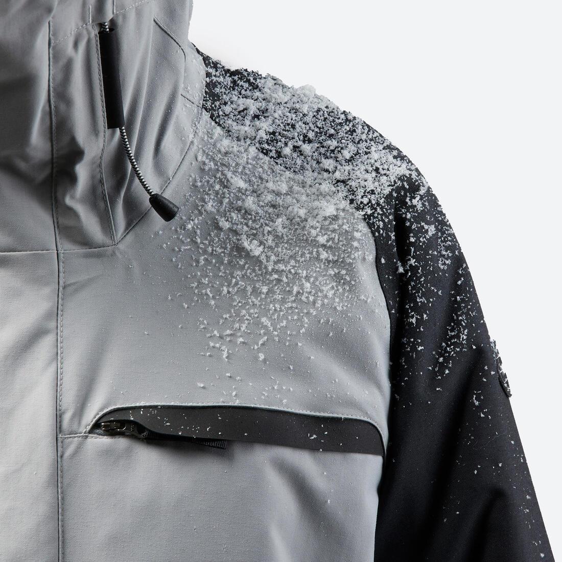 STEEL GREY Men's warm and breathable snowboard jacket, SNB 100, , large image number 12