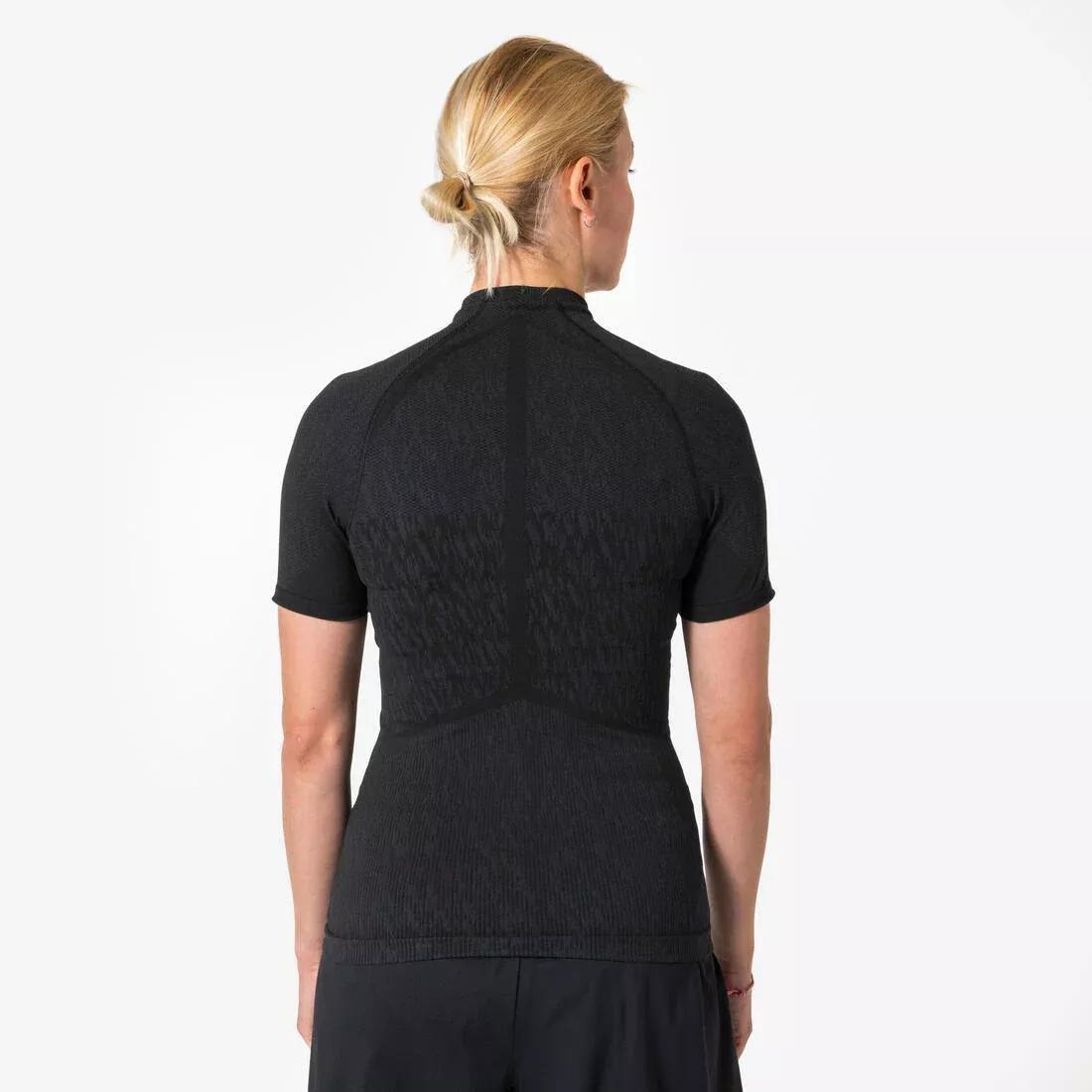 Adults Short-Sleeved Thermal Football Base Layer Top - Keepdry, Black, No Color, large image number 3