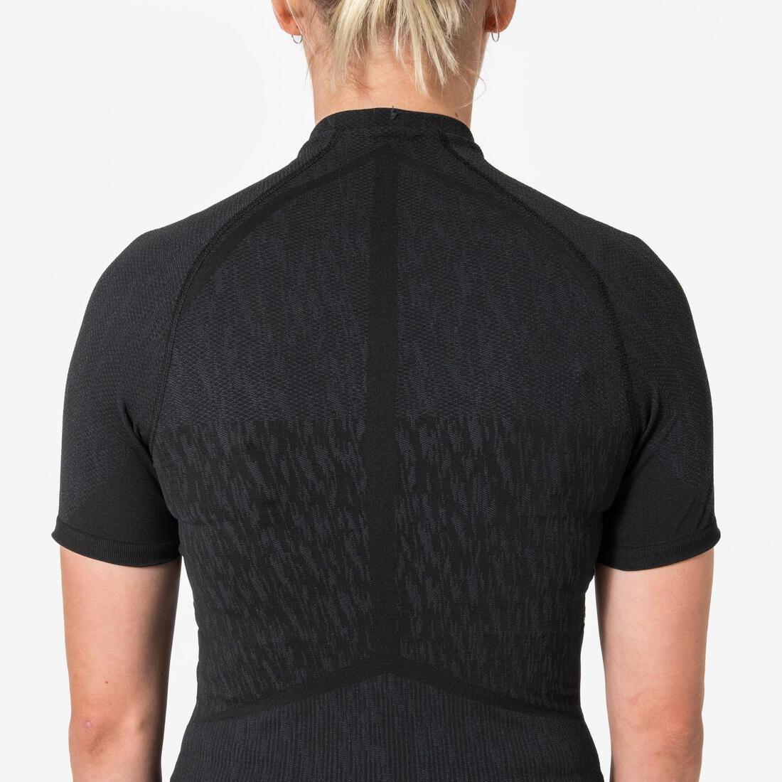 Adults Short-Sleeved Thermal Football Base Layer Top - Keepdry, Black, No Color, large image number 4