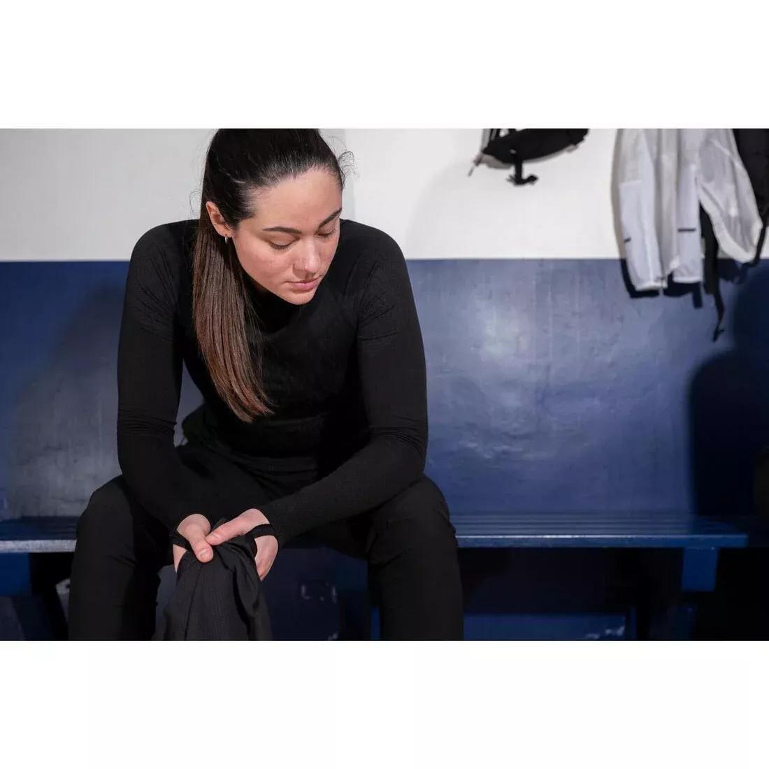 Adults Football Long-Sleeved Seamless Thermal Base Layer Top - Keepdry, White, No Color, large image number 9