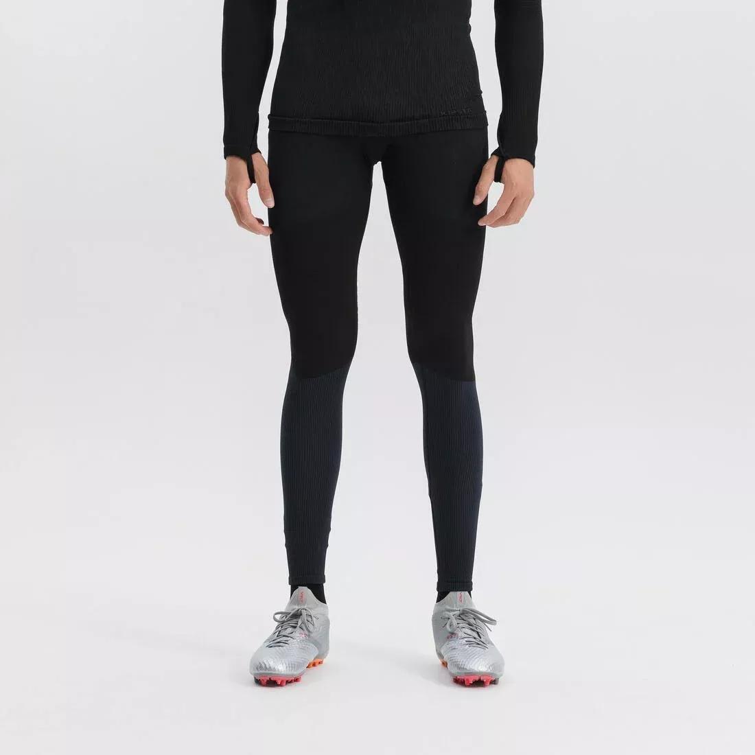 Adults Thermal Base Layer Tights Keepdry, Black, No Color, large image number 4