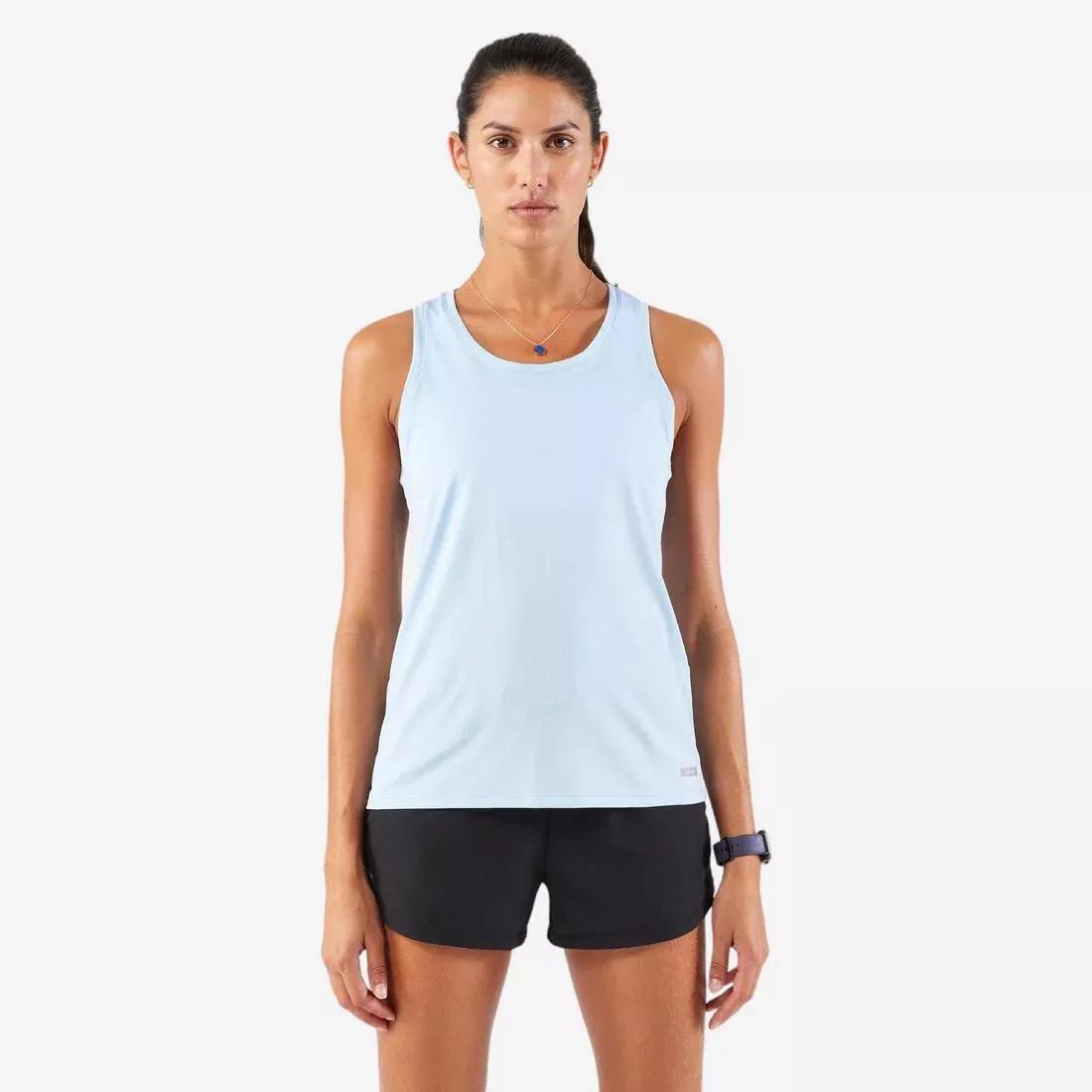 Women Running Breathable Tank Top - Kiprun Run 100, White, No Color, large image number 1