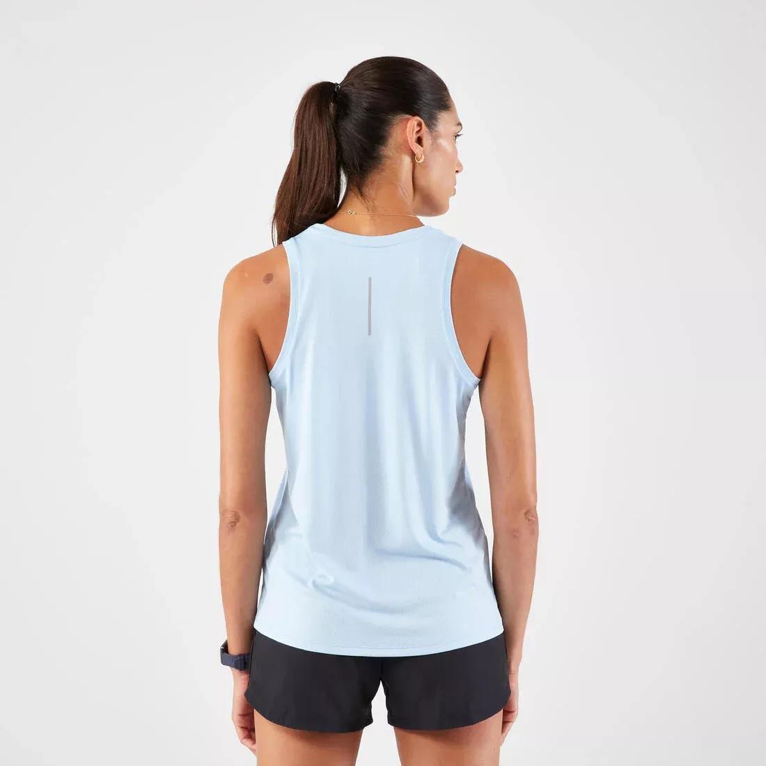 Women Running Breathable Tank Top - Kiprun Run 100, White, No Color, large image number 4