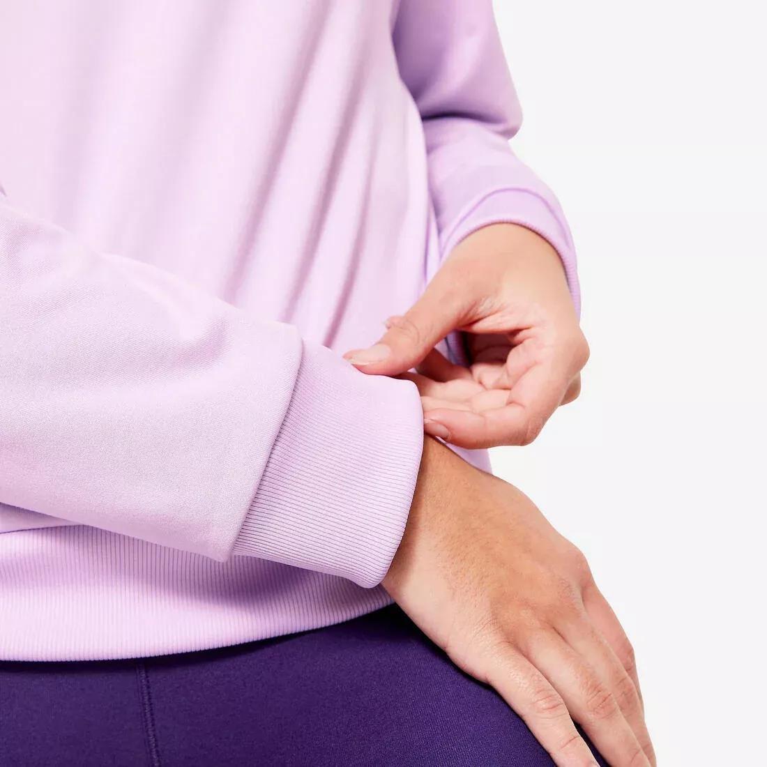 PALE CORAL ORANGE Women's Quarter-Zip Long-Sleeved Cardio Fitness Sweatshirt - Coral, No Color, large image number 9