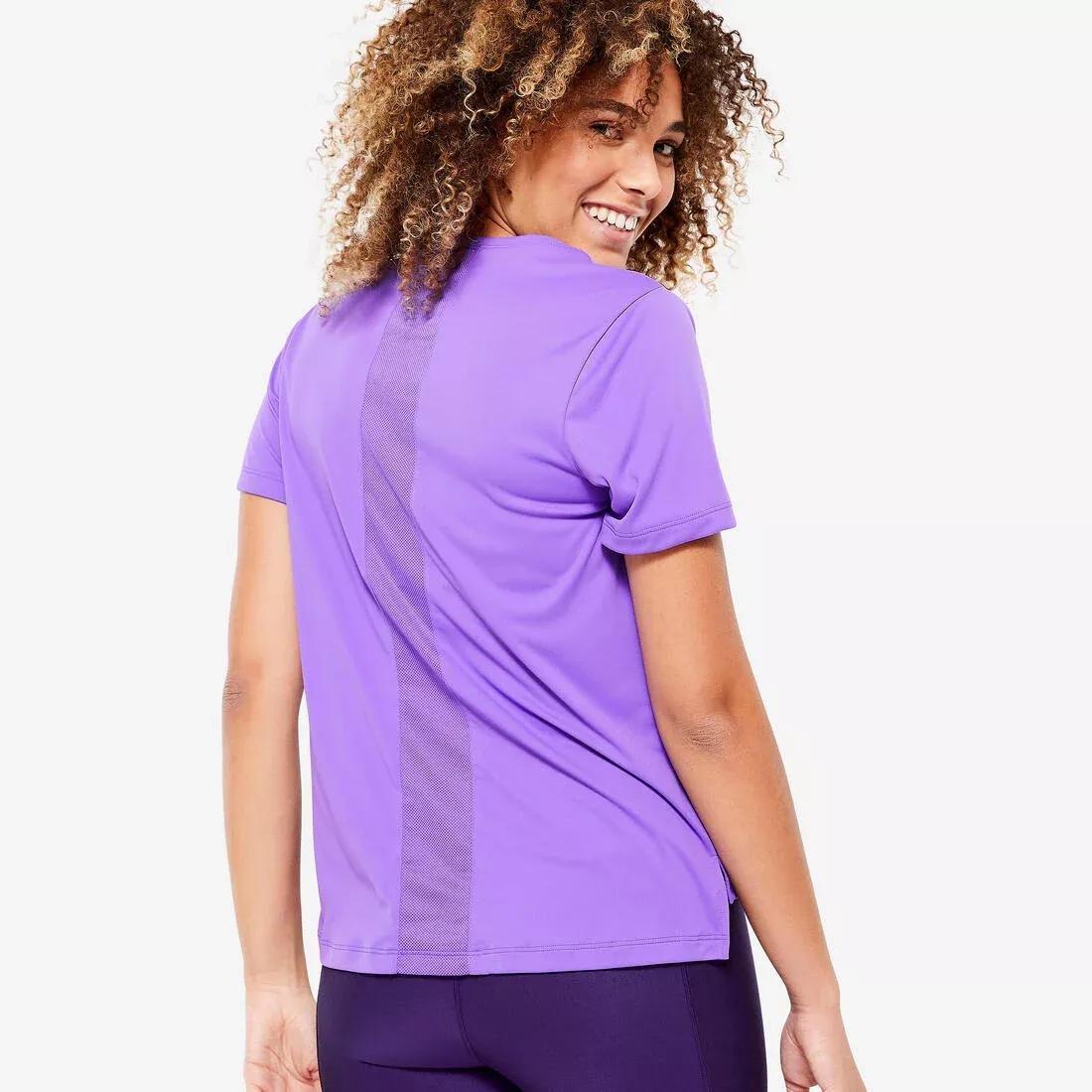 Women Short-Sleeved Cardio Fitness T-Shirt, Purple, , large image number 11
