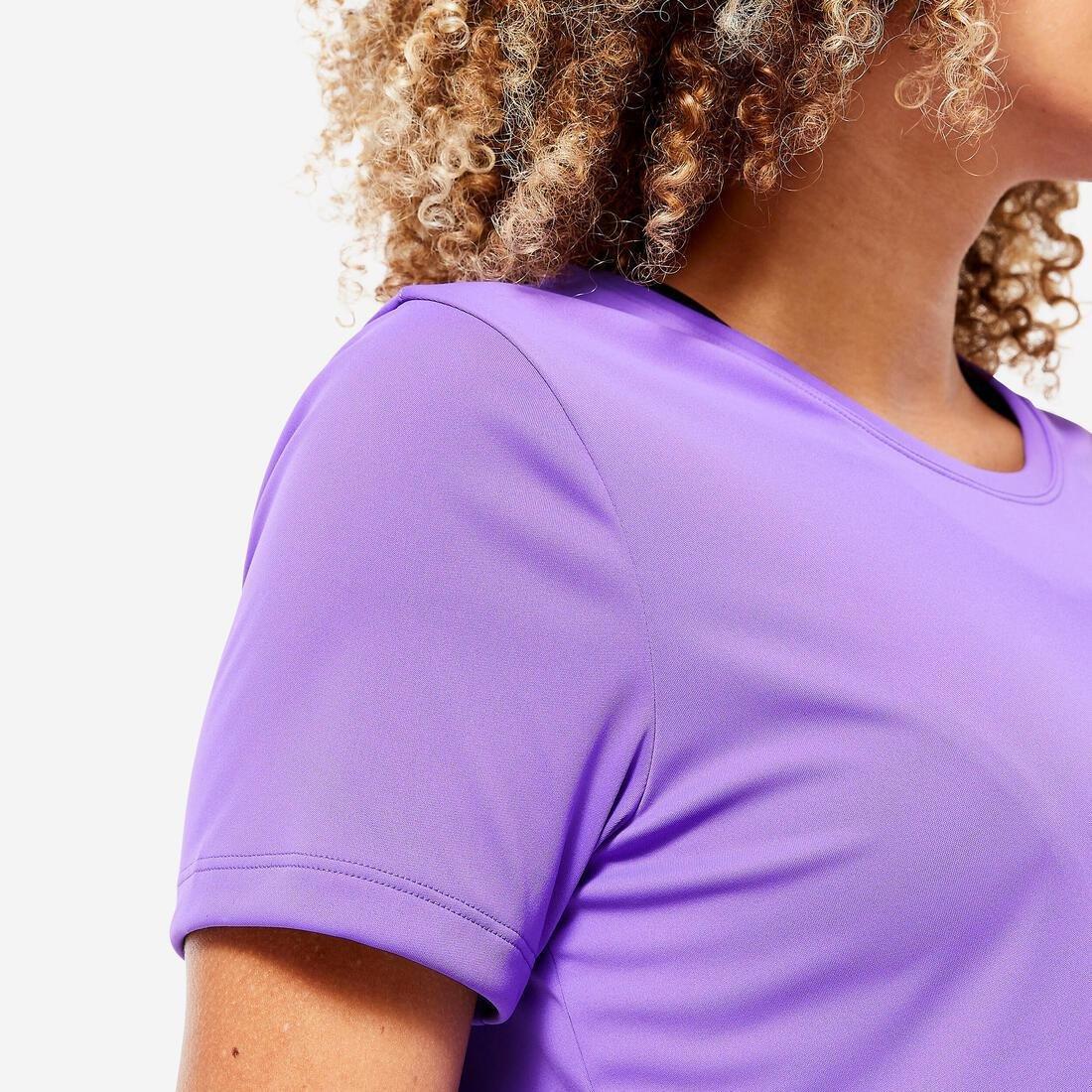 Women Short-Sleeved Cardio Fitness T-Shirt, Purple, , large image number 12