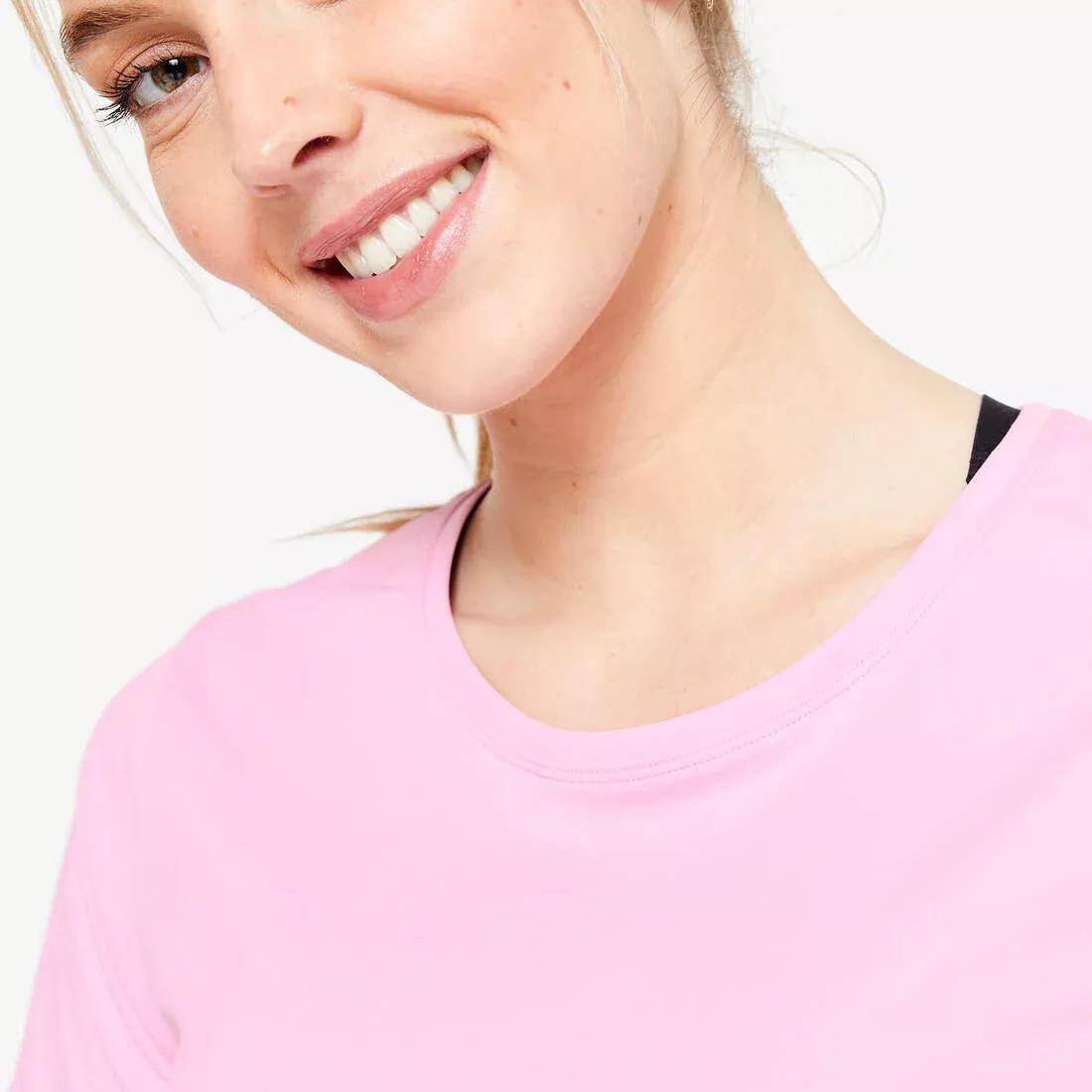Women Short-Sleeved Cardio Fitness T-Shirt, White, , large image number 3