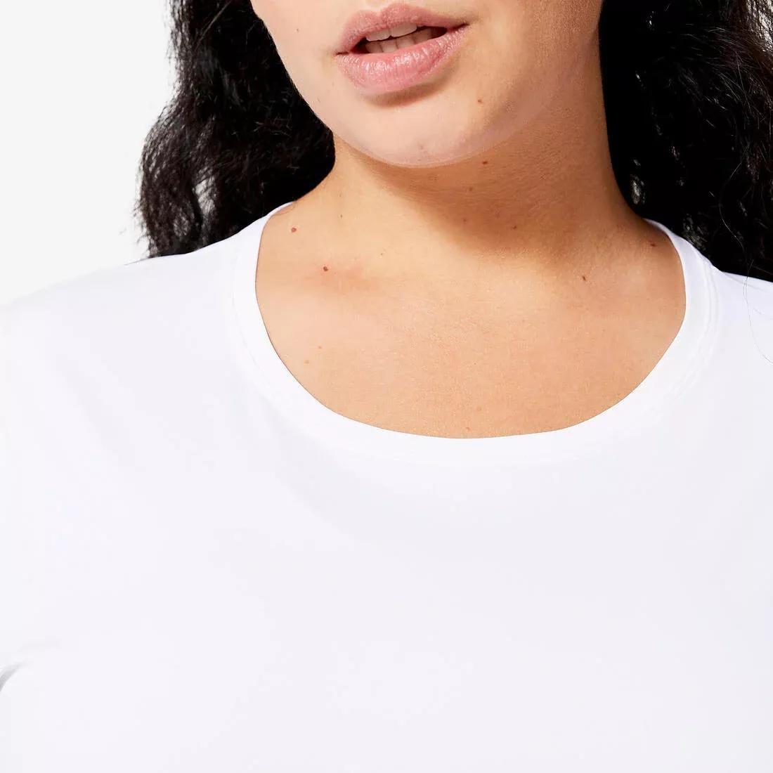 Women Short-Sleeved Cardio Fitness T-Shirt, White, , large image number 10
