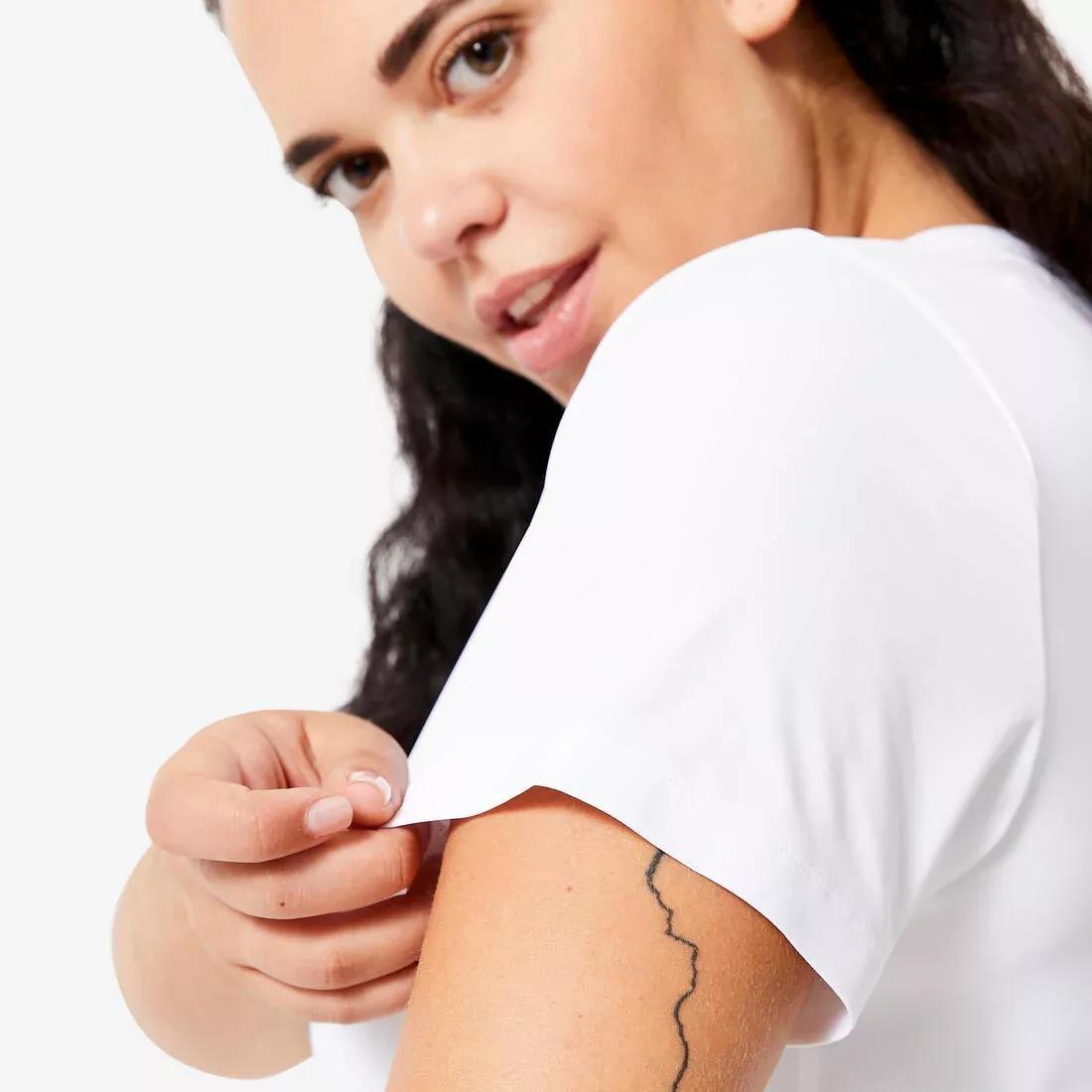 Women Short-Sleeved Cardio Fitness T-Shirt, White, , large image number 11
