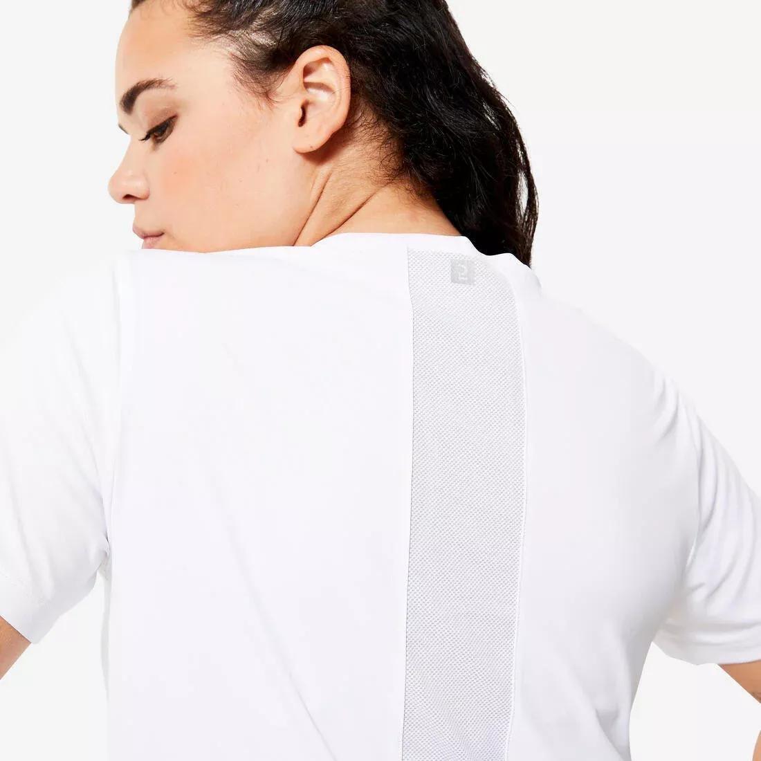 Women Short-Sleeved Cardio Fitness T-Shirt, White, , large image number 12