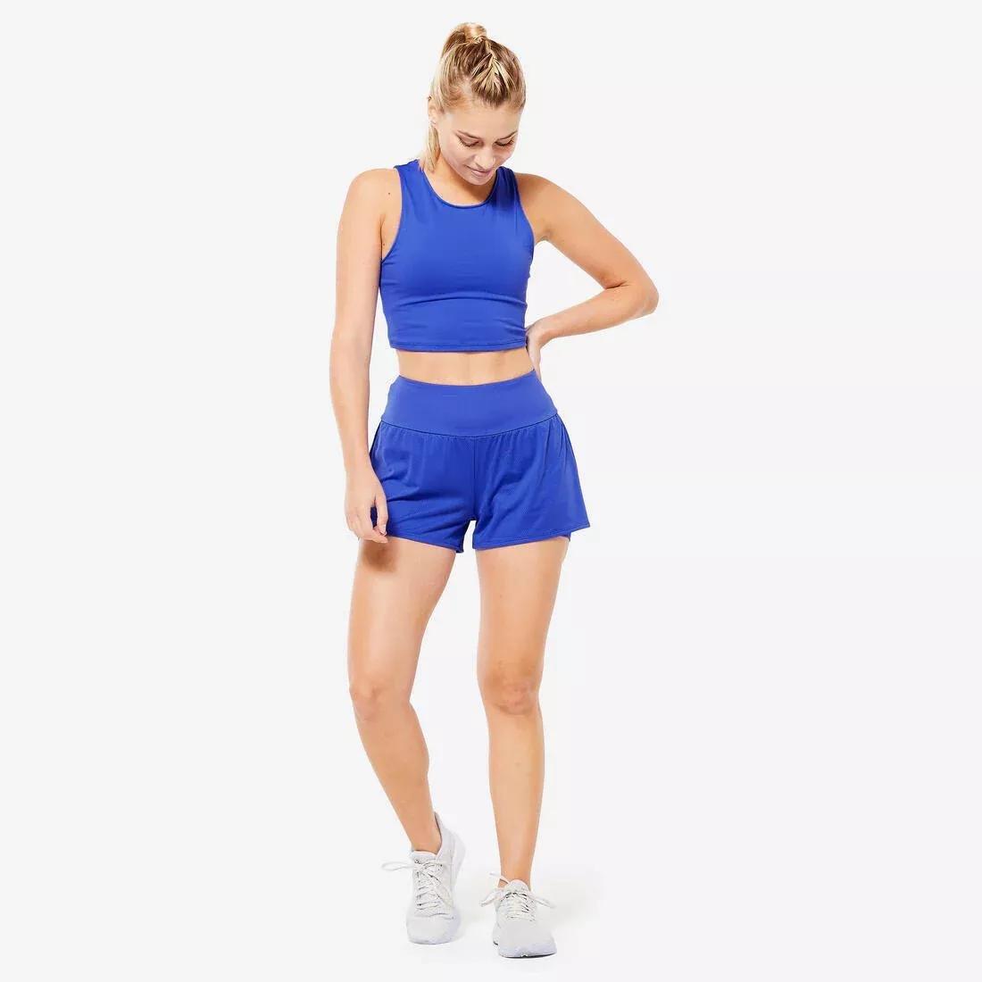 Women 2-In-1 Anti-Chafing Fitness Short Shorts, Blue, , large image number 6
