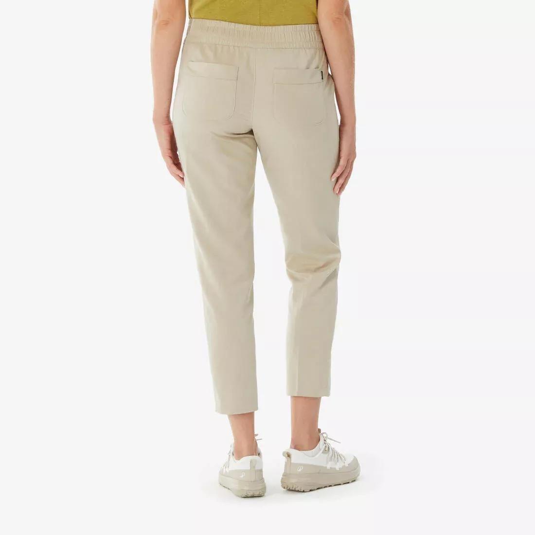 Women linen hiking trousers - NH500, Beige, No Color, large image number 3