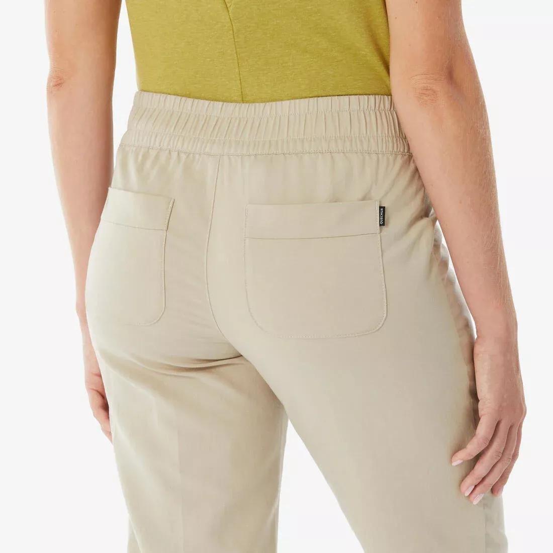 Women linen hiking trousers - NH500, Beige, No Color, large image number 6