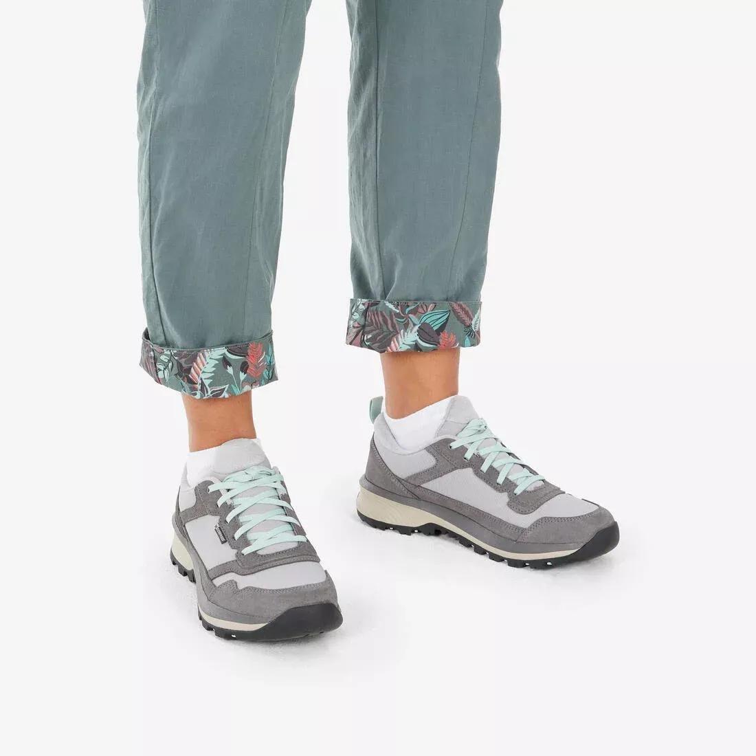 Women Linen Hiking Trousers - NH500, Green, No Color, large image number 7