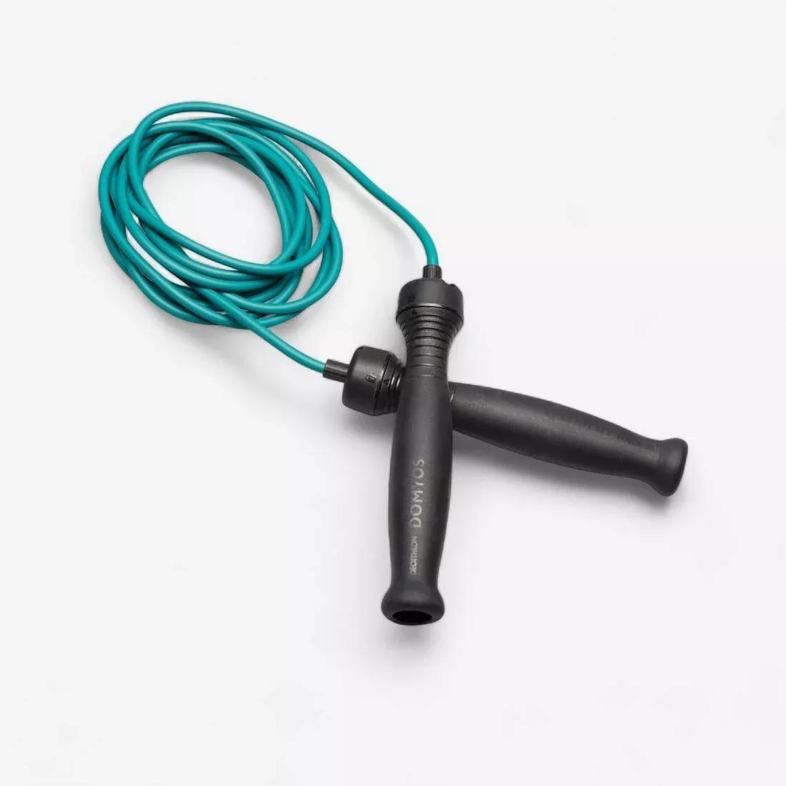 Skipping Rope 500 Rubber, Blue, No Color, large image number 0
