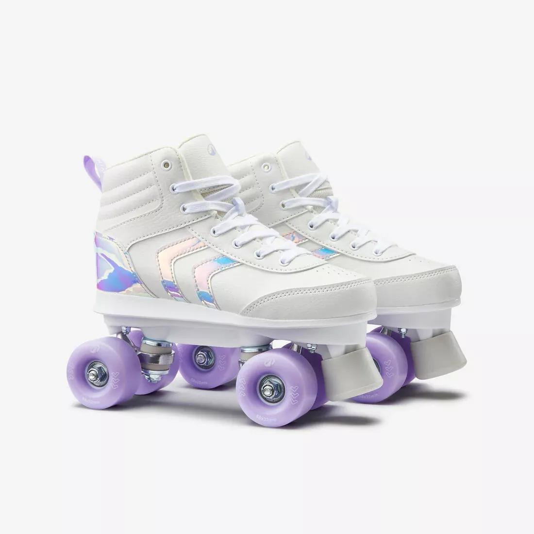Kids Unisex Roller Skates Quad 100 - Holographic, Multicolour, 5401_000, large image number 3