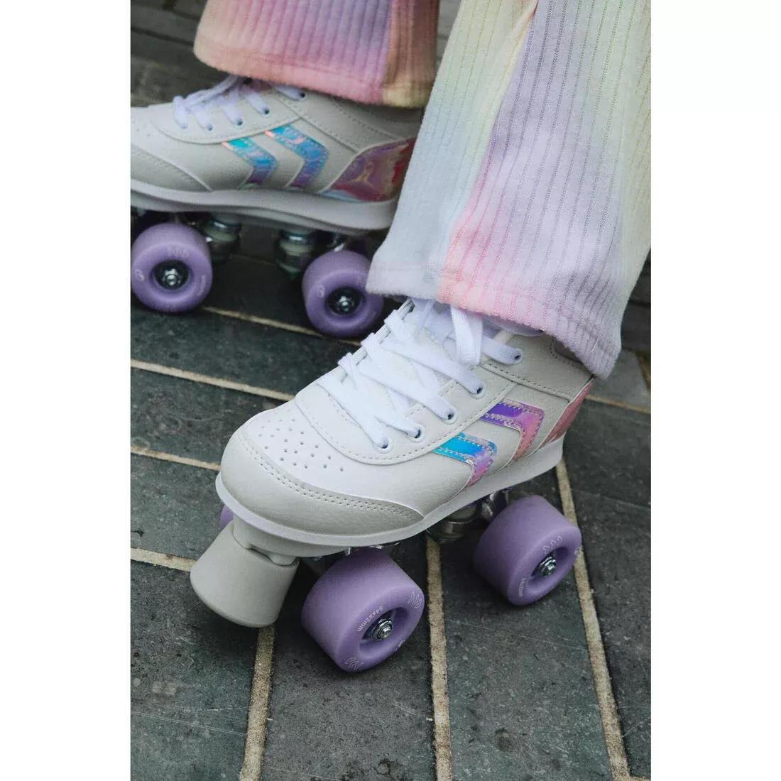 Kids Unisex Roller Skates Quad 100 - Holographic, Multicolour, 5401_000, large image number 13