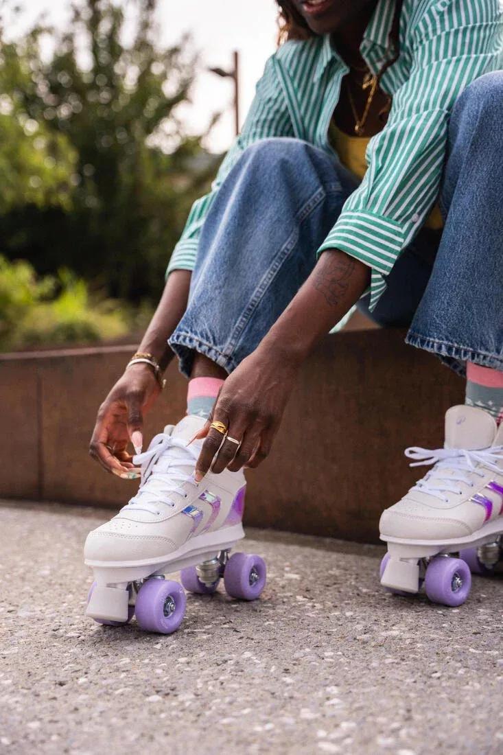 DEFAULT Kids' Roller Skates Quad 100 - Holographic, , large image number 8
