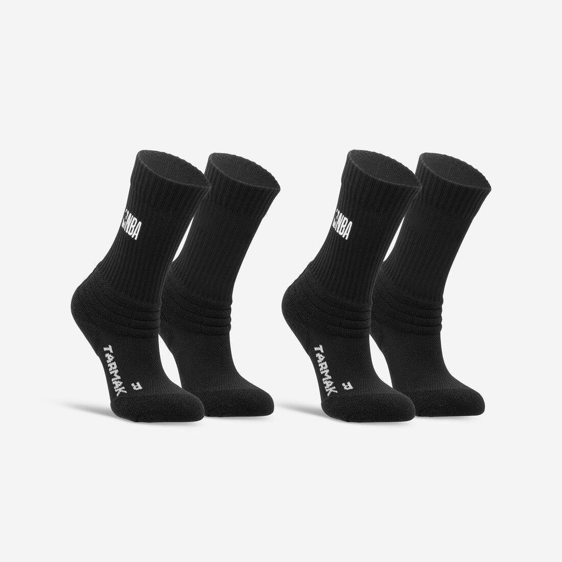 GRAPHITE BLACK Kids' Basketball Socks SO900 NBA 2 Pairs, , medium